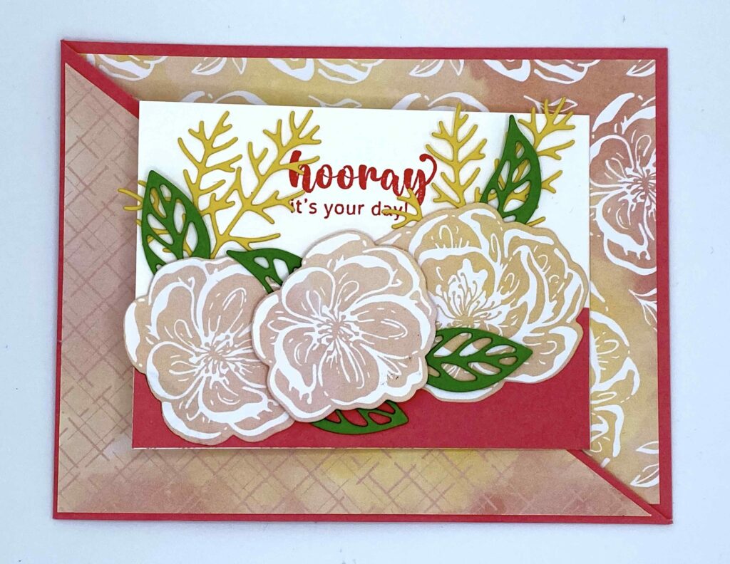 How to make a Diagonal Joy Fold Card...so much joy! - The Wandering Stamper
